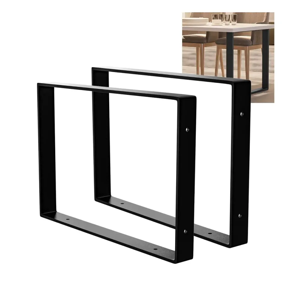 Amig 2400 gambe tavolo in acciaio nero set 2