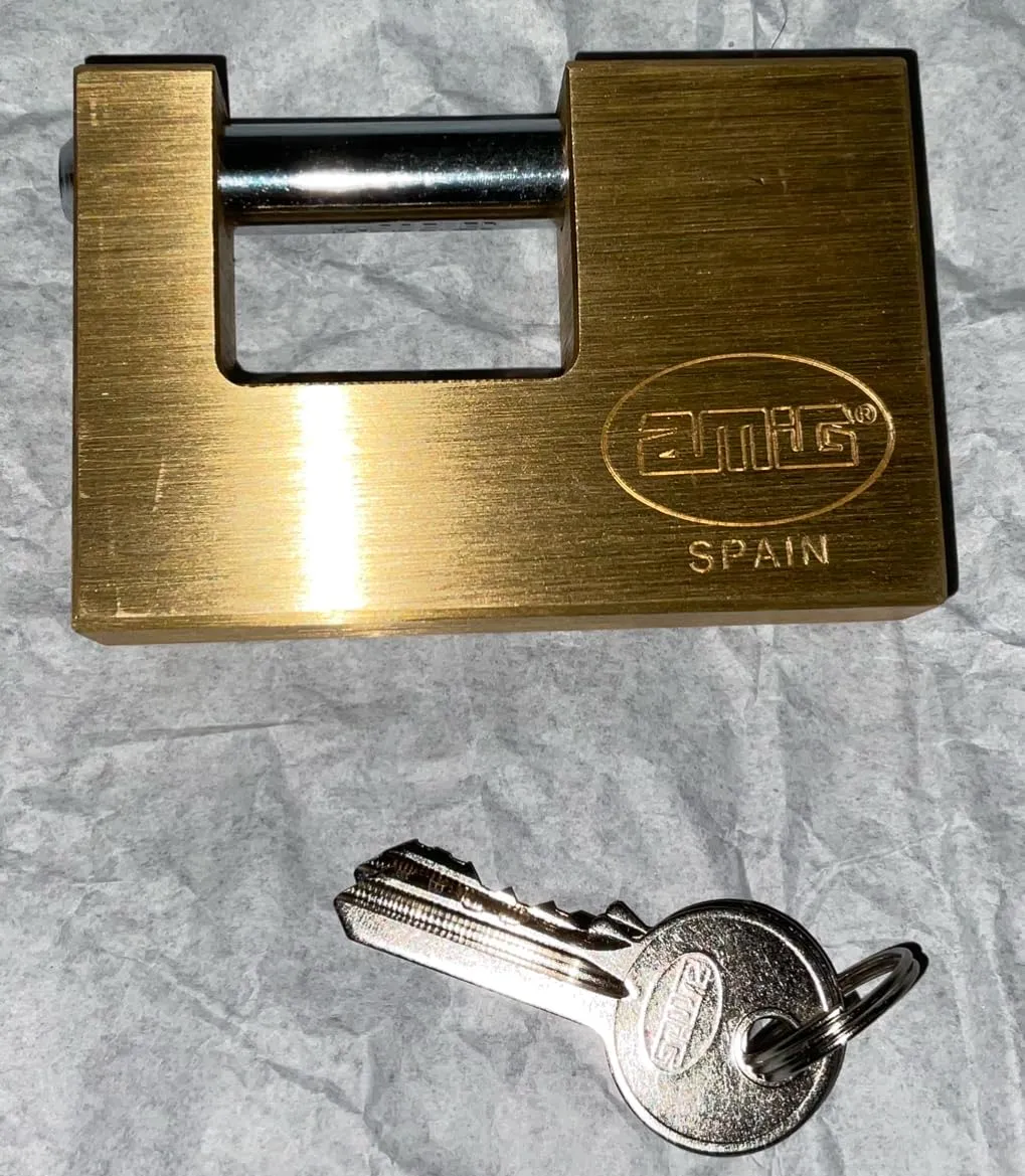 Amig lucchetto rettangolare barra ottone 90 mm antifurto