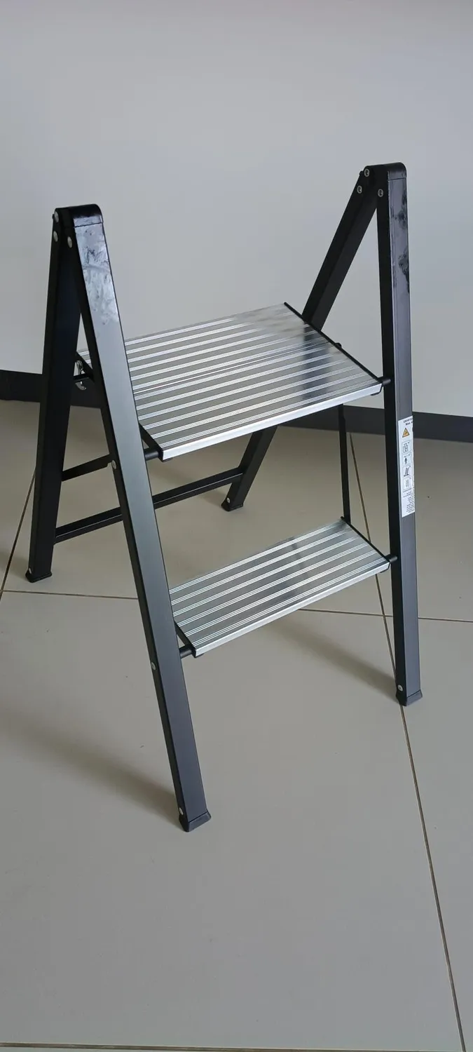 Amig Sgabello Pieghevole 2 Gradini Nero 66x48x40 cm