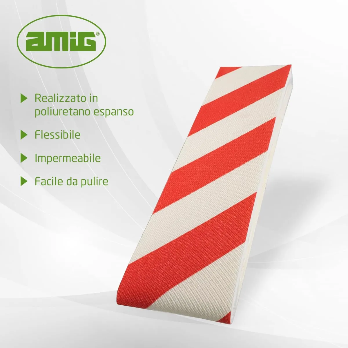 Amig protezioni colonne garage 50x24 cm paracolpi set 2 pezzi rosso