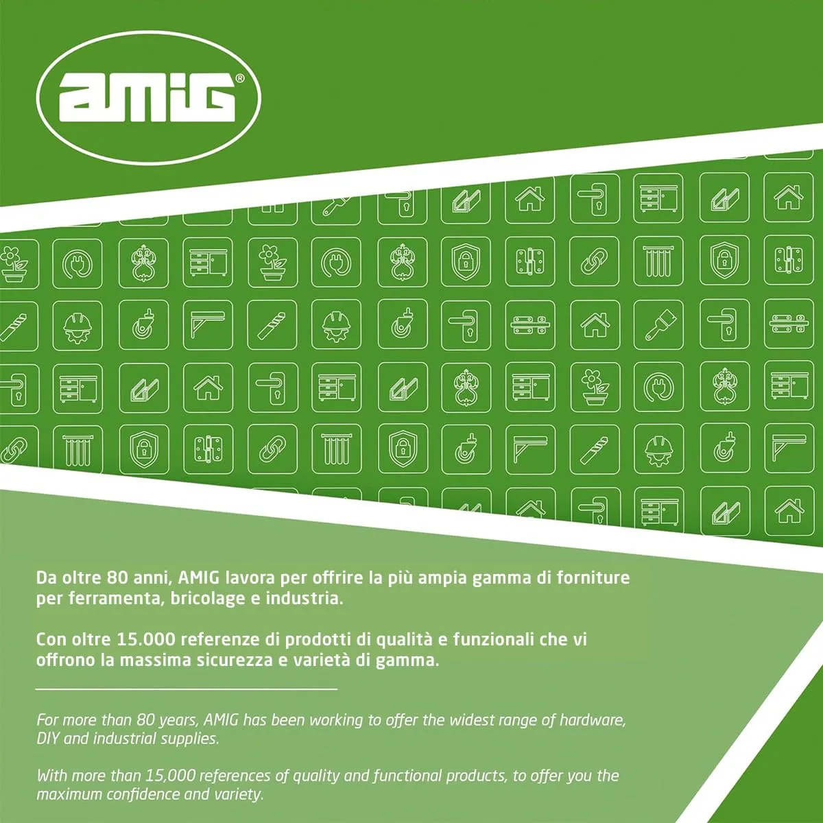 Amig rastrello giardino 22 denti acciaio verde 400 mm