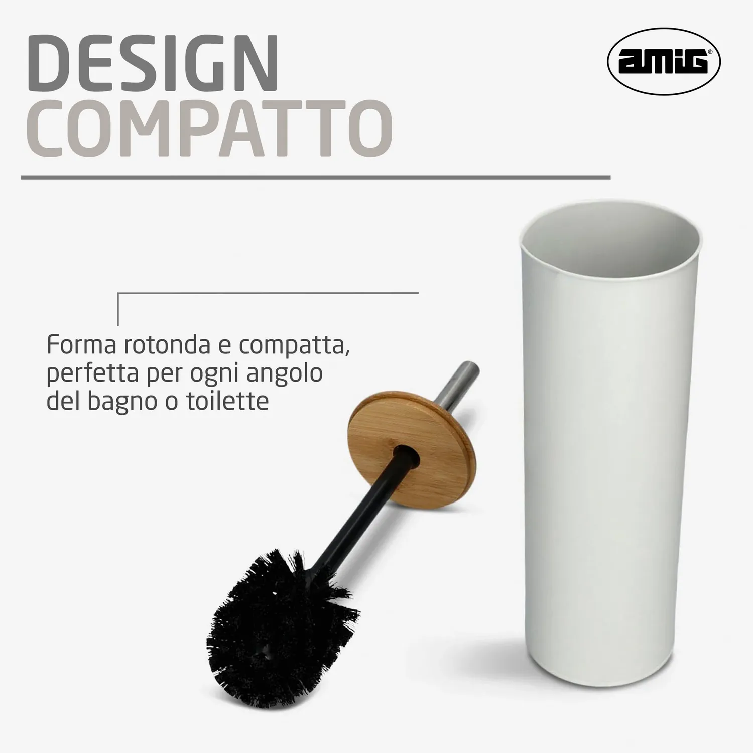 Amig Naturline portascopino bianco bambù 95x380 mm