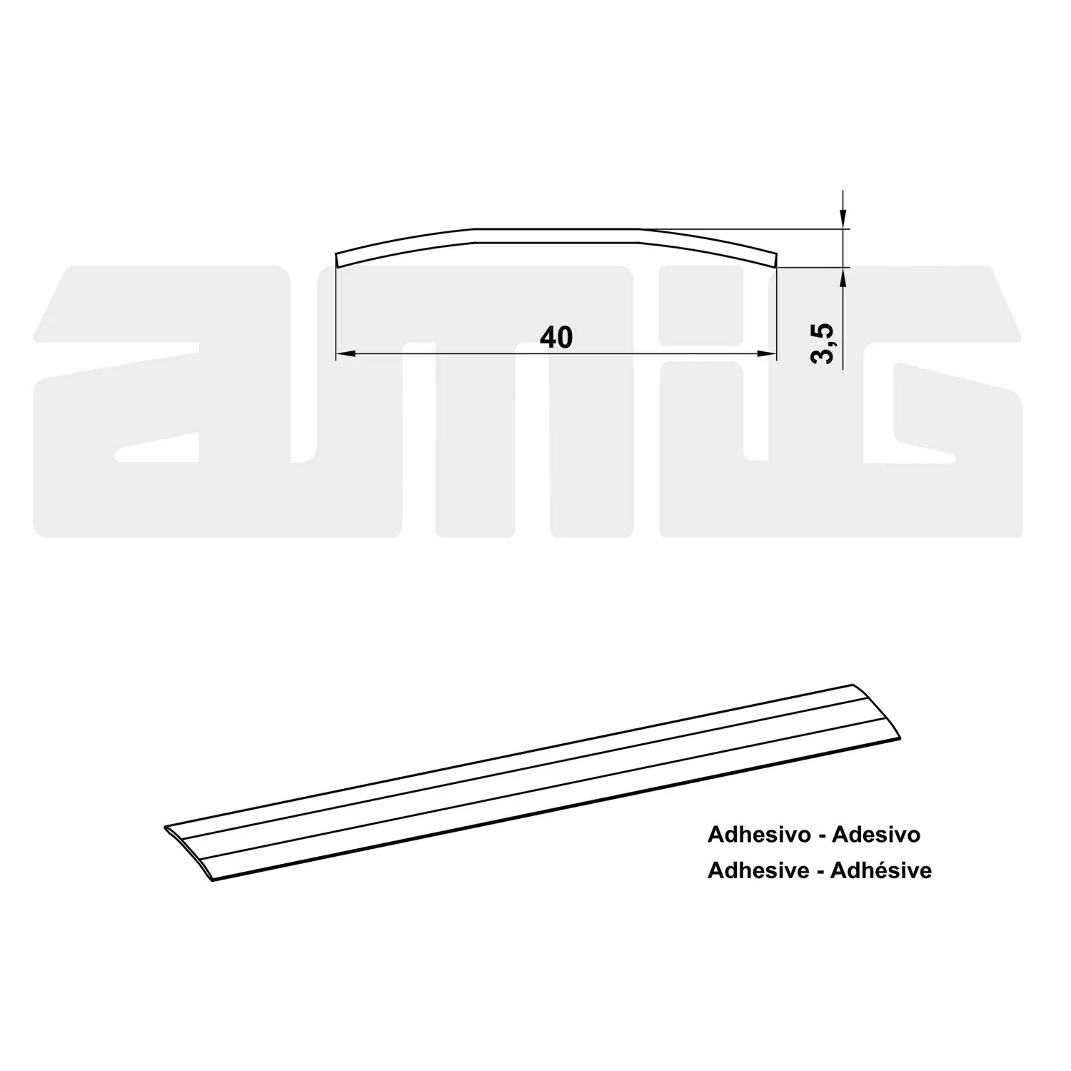 Amig Mod. 3 Profilo Pavimento Adesivo 72 cm Quercia