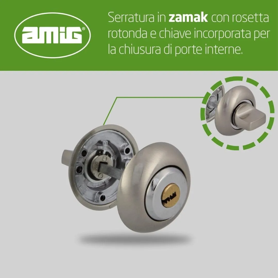 Amig 50R-KD pomolo con chiave 35-45 mm cromo opaco