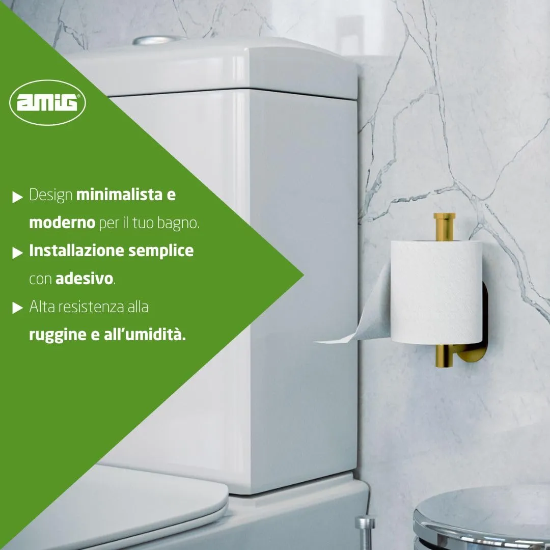 Amig Ea-3 Portarotolo Adesivo Oro Opaco Inox