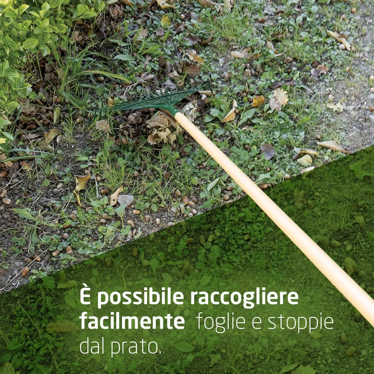 Amig rastrello giardino 22 denti acciaio verde 400 mm