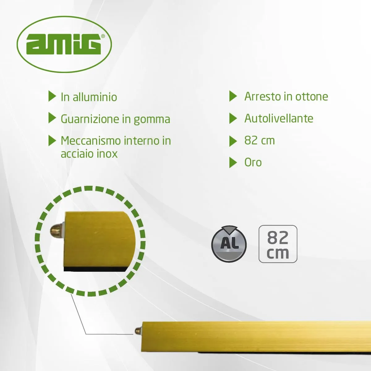 Amig Modello 3 paraspifferi automatico 82 cm oro accorciabile