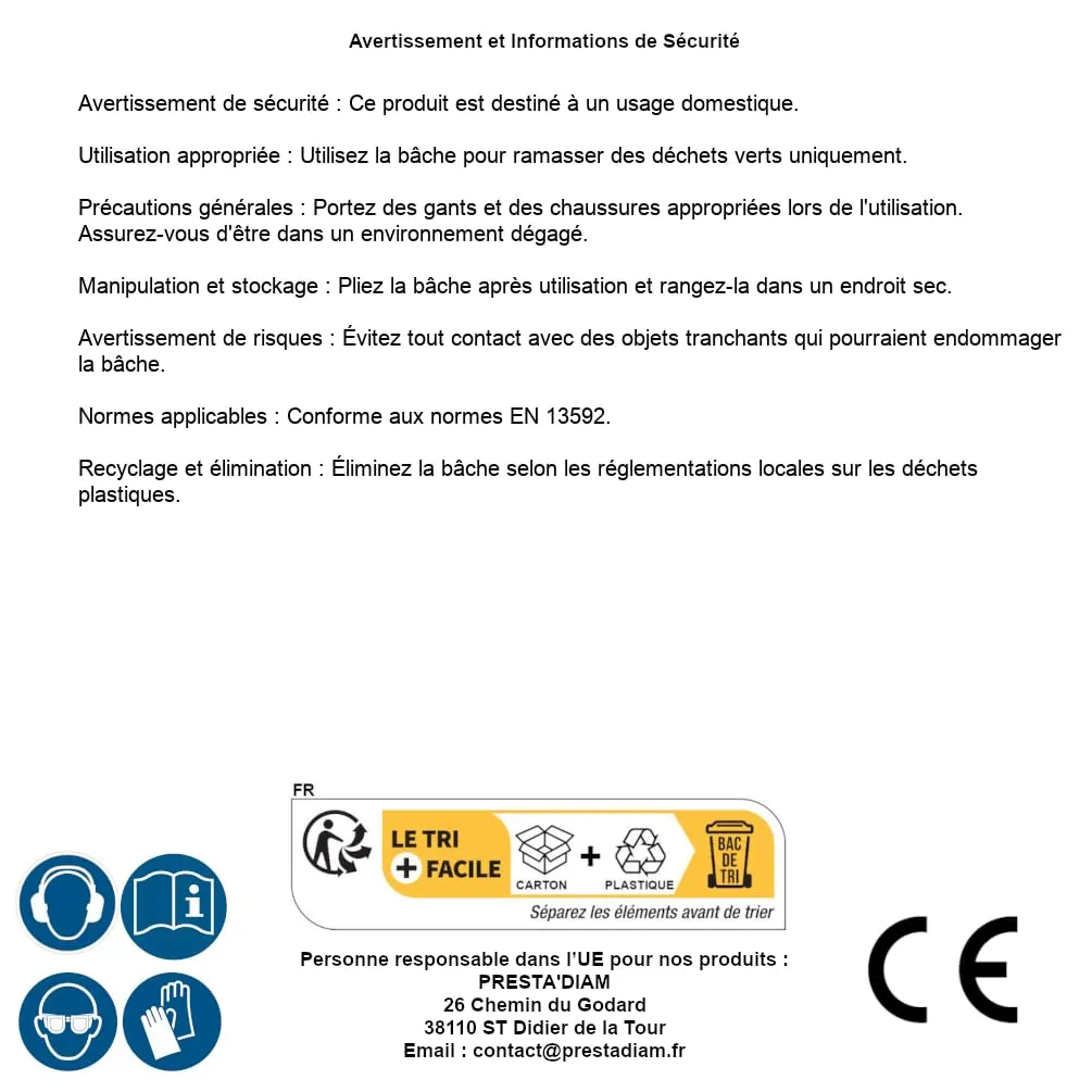 Ribimex PRSACPL3 telone raccolta foglie 3x1,3 m leggero