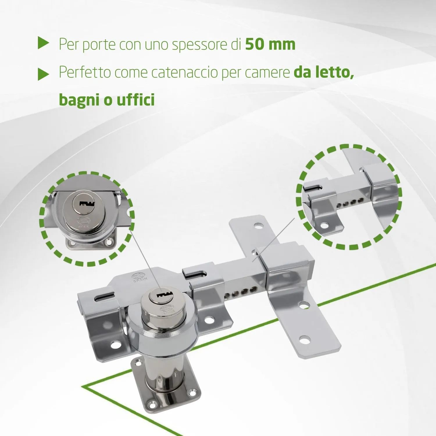 Amig Mod. 4 catenaccio sicurezza 88x153 mm cromato lucido