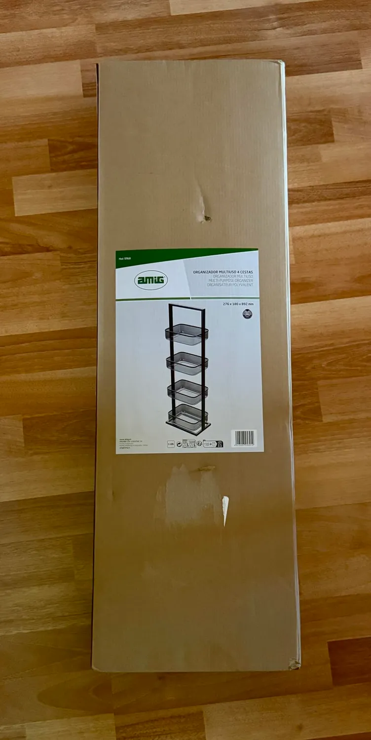 Amig carrello cucina 4 cesti 27,6x18x89,2 cm acciaio nero