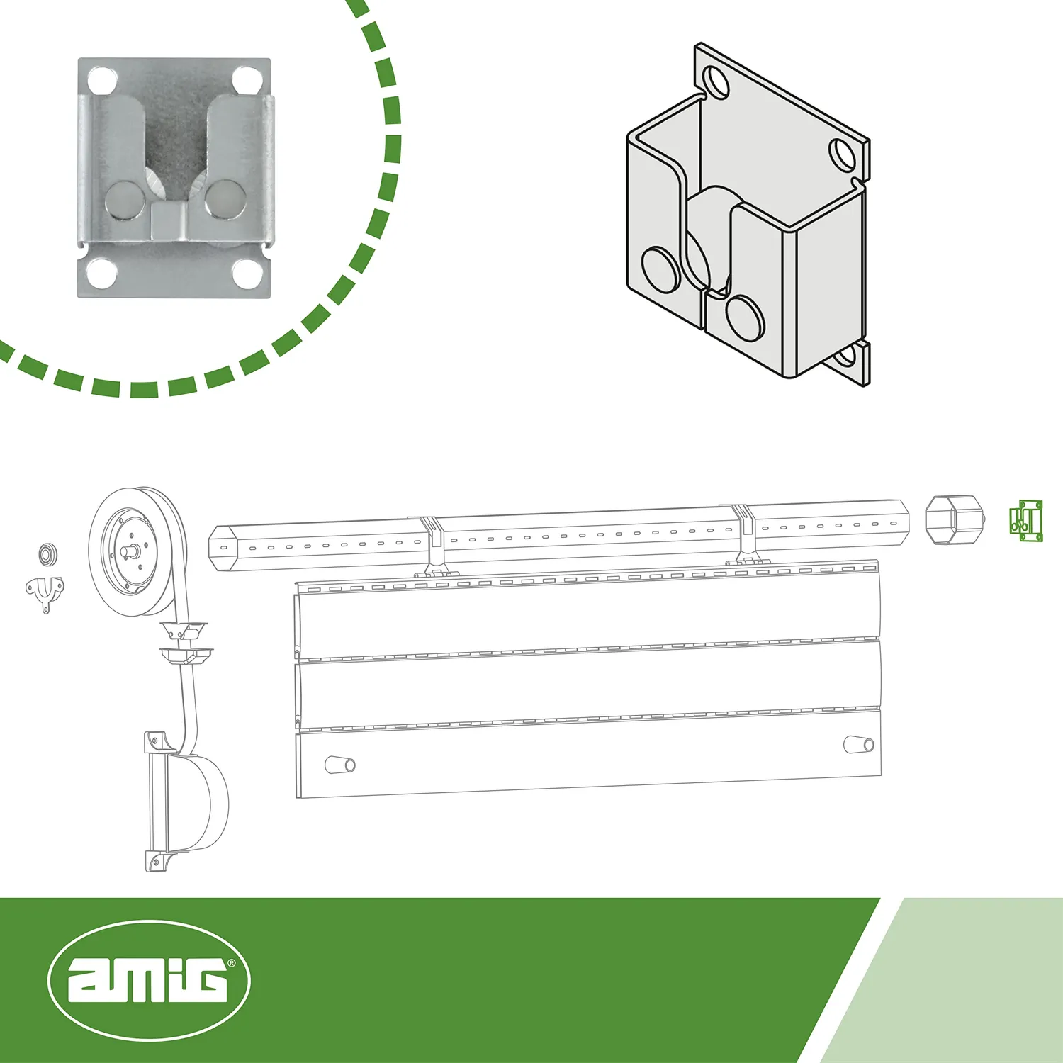 Amig supporto rullo tapparella acciaio zincato 50x40 mm