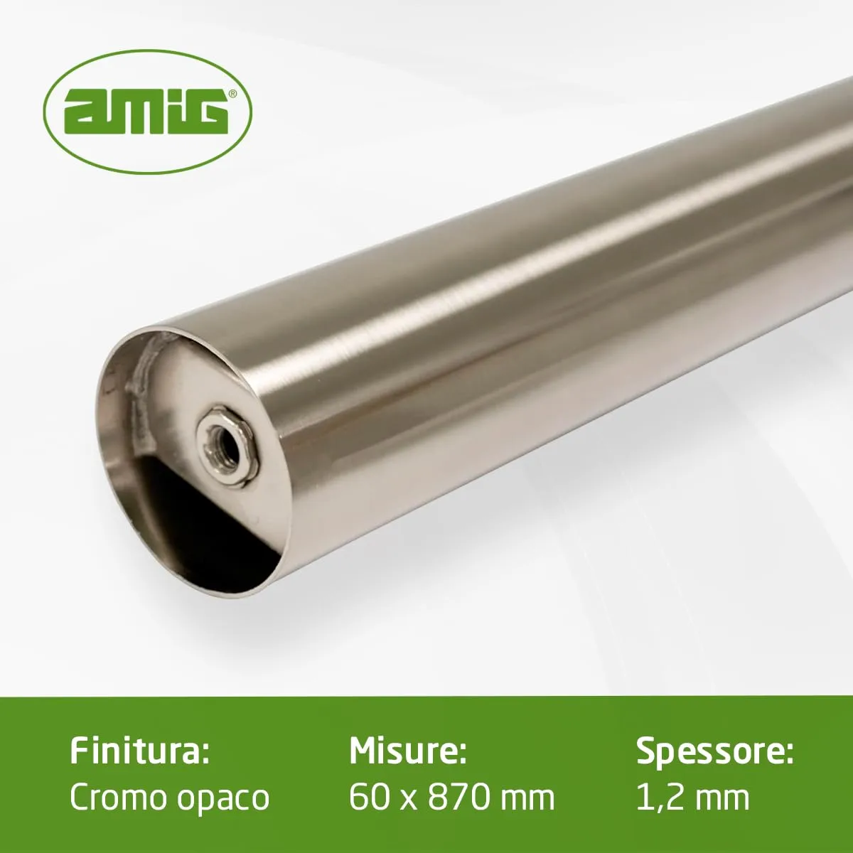 Amig Gamba Tavolo Regolabile 60x870 mm Cromo Opaco