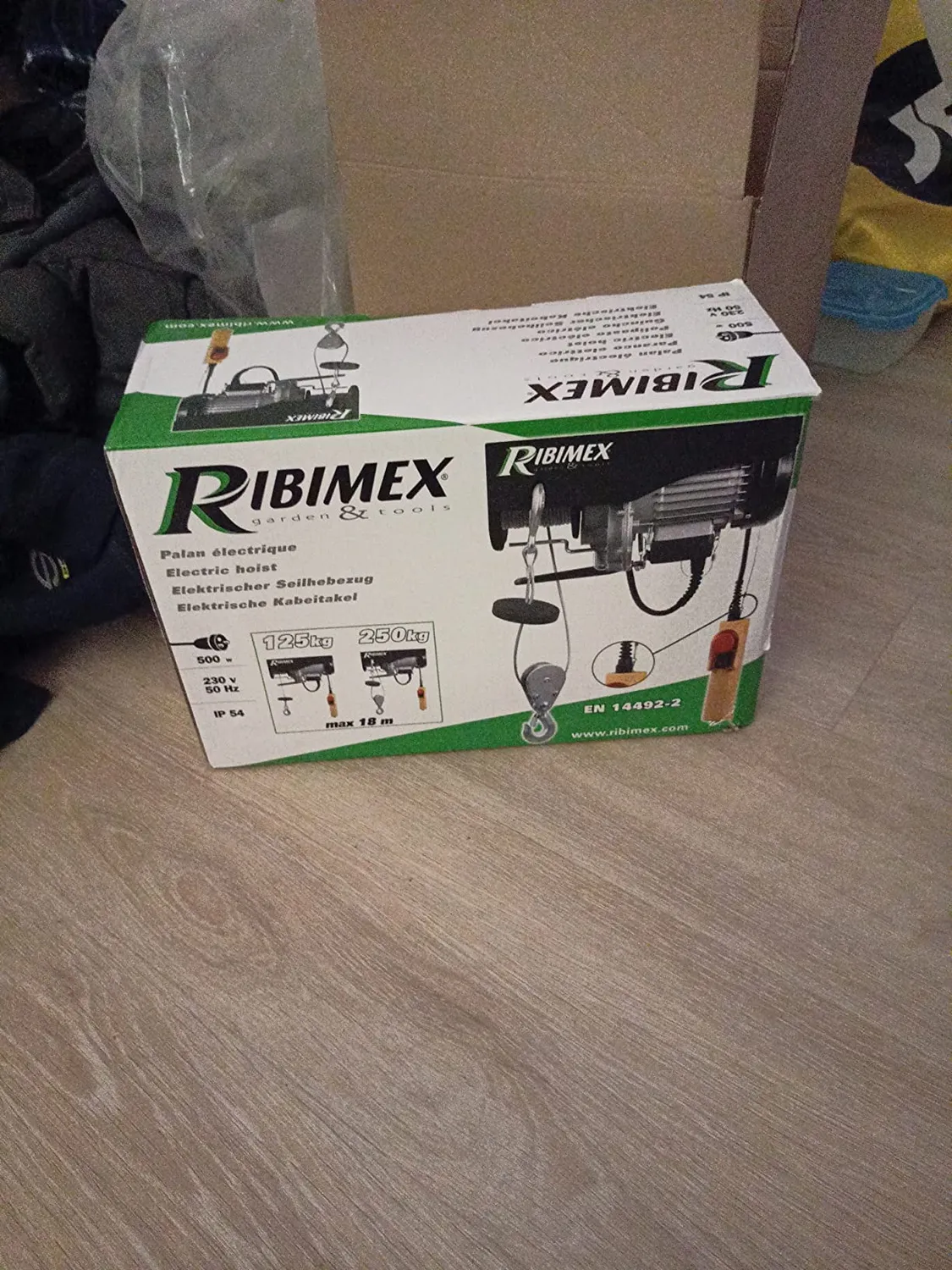 Ribimex PE125/250C/1 paranco elettrico 125/250 kg cavo 18 m