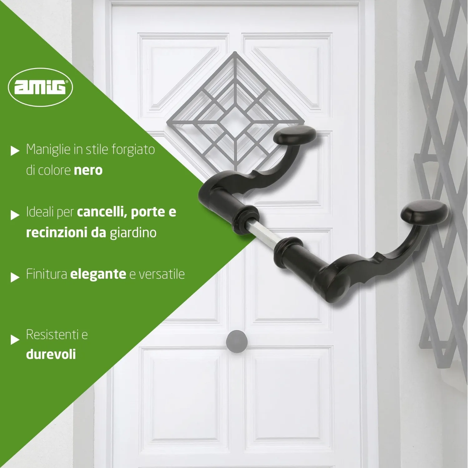 Amig 101SP maniglie cancello nero forgiato set 2 pezzi