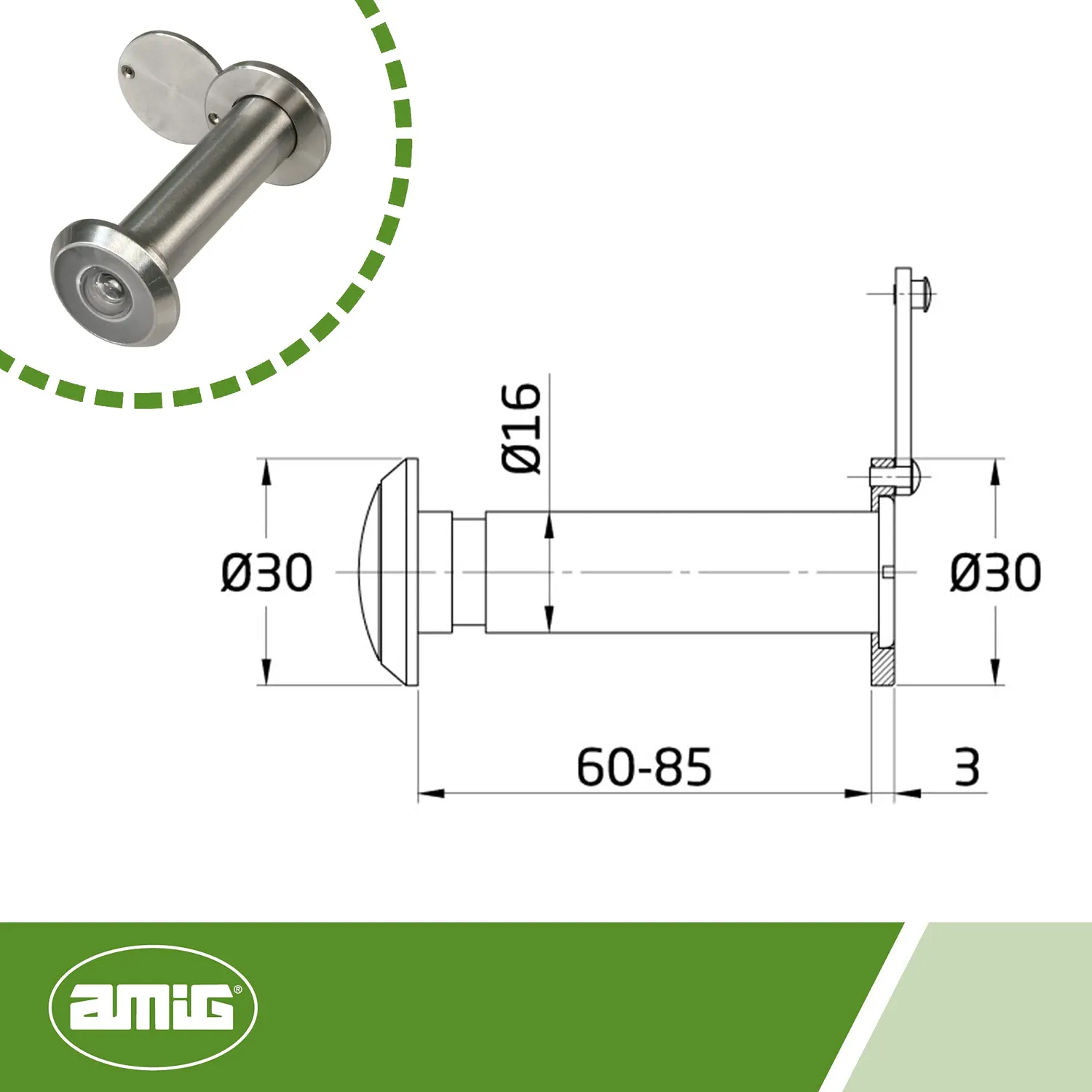 Amig 7227 Spioncino Porta Blindata Cromo Opaco