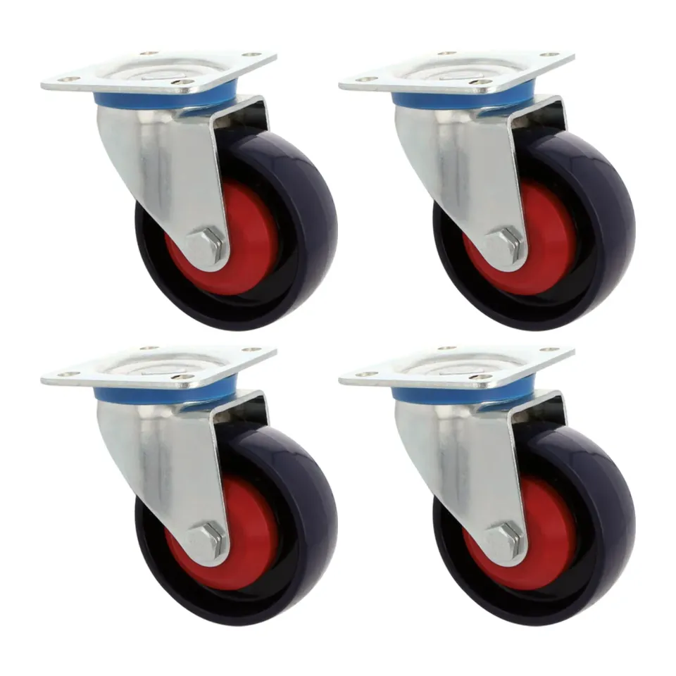 Amig Ruote Ø100 mm Set 4 con Piastra Nylon Blu