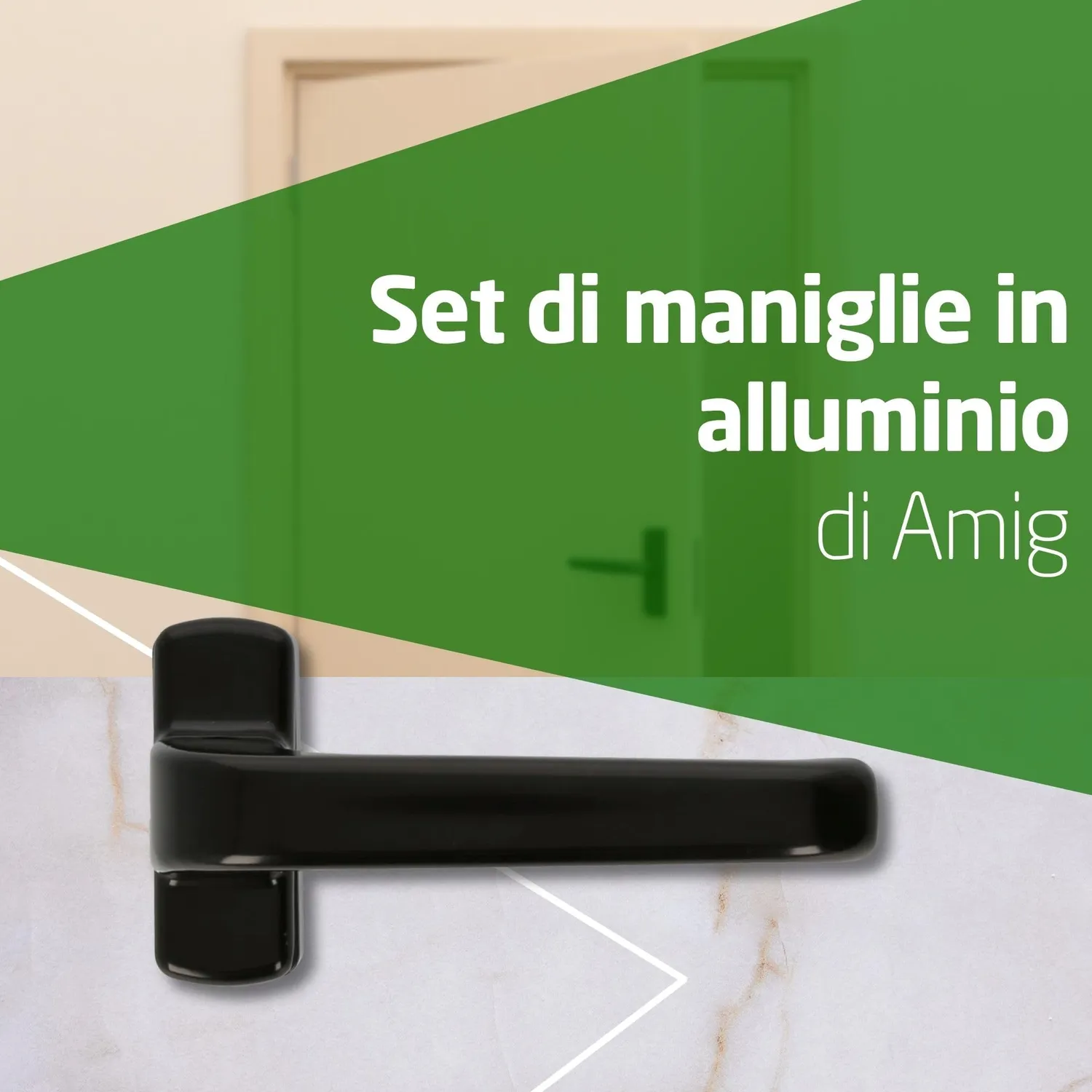 Amig Epsilon Set 2 Maniglie Porte Nere 132 mm