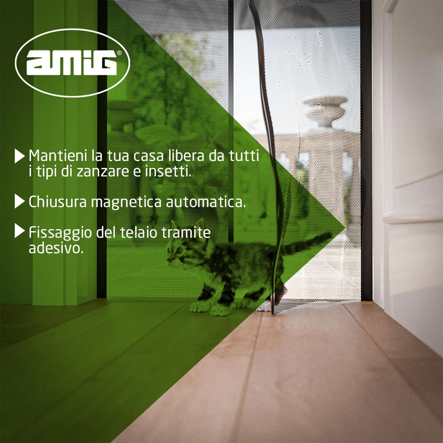 Amig Zanzariera Magnetica Porta 100x230 cm Nera